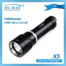 Hi-max cree xm l2 u2 pequeño buceo mejores cree linterna led